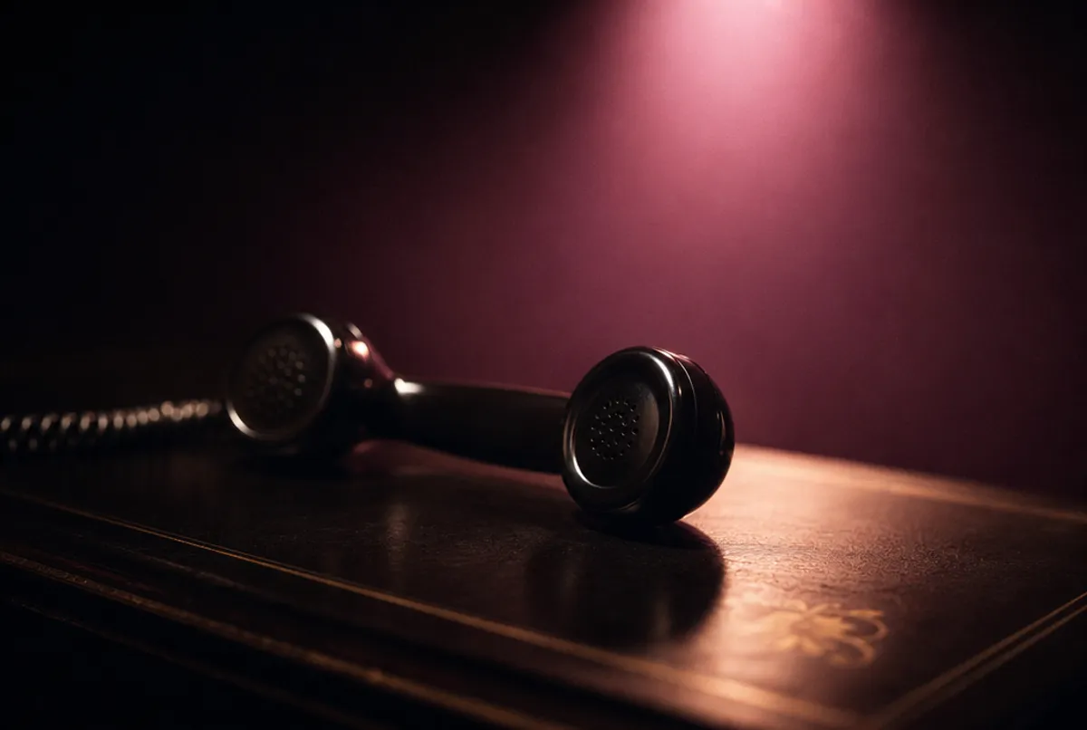 Klassischer Telefonh&ouml;rer im warmen Spotlight